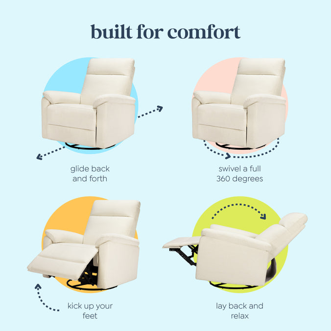 M24387VN,DaVinci,Suzy Swivel Recliner in Vanilla