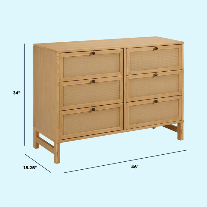 M24926HY,Margot 6-Drawer Dresser in Honey