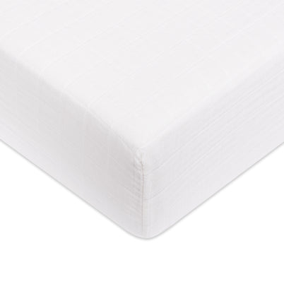 T29435,Babyletto,Plain White Muslin Crib Sheet in GOTS Certified Organic Cotton