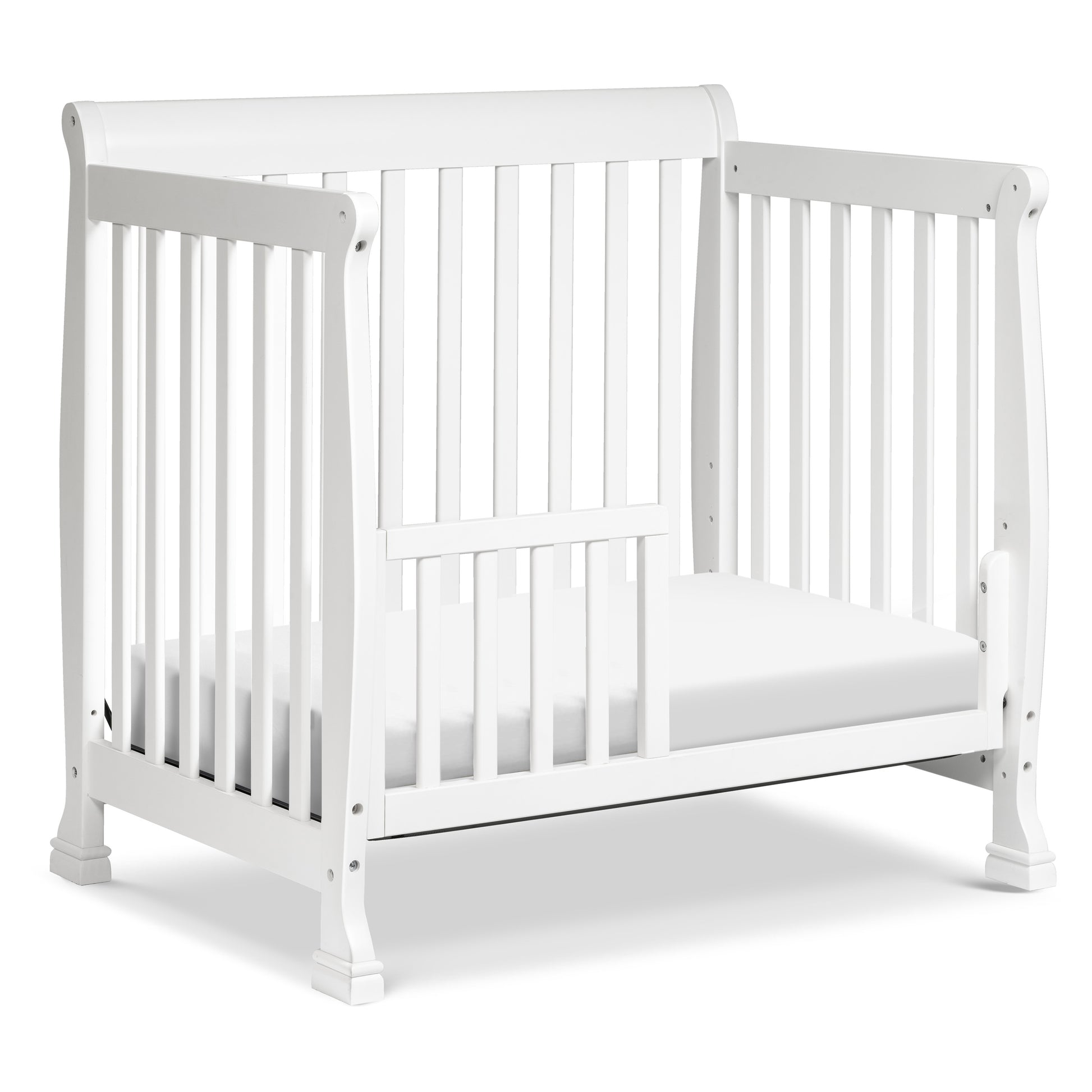 M5598W,DaVinci,Kalani 4-in-1 Convertible Mini Crib in White Finish