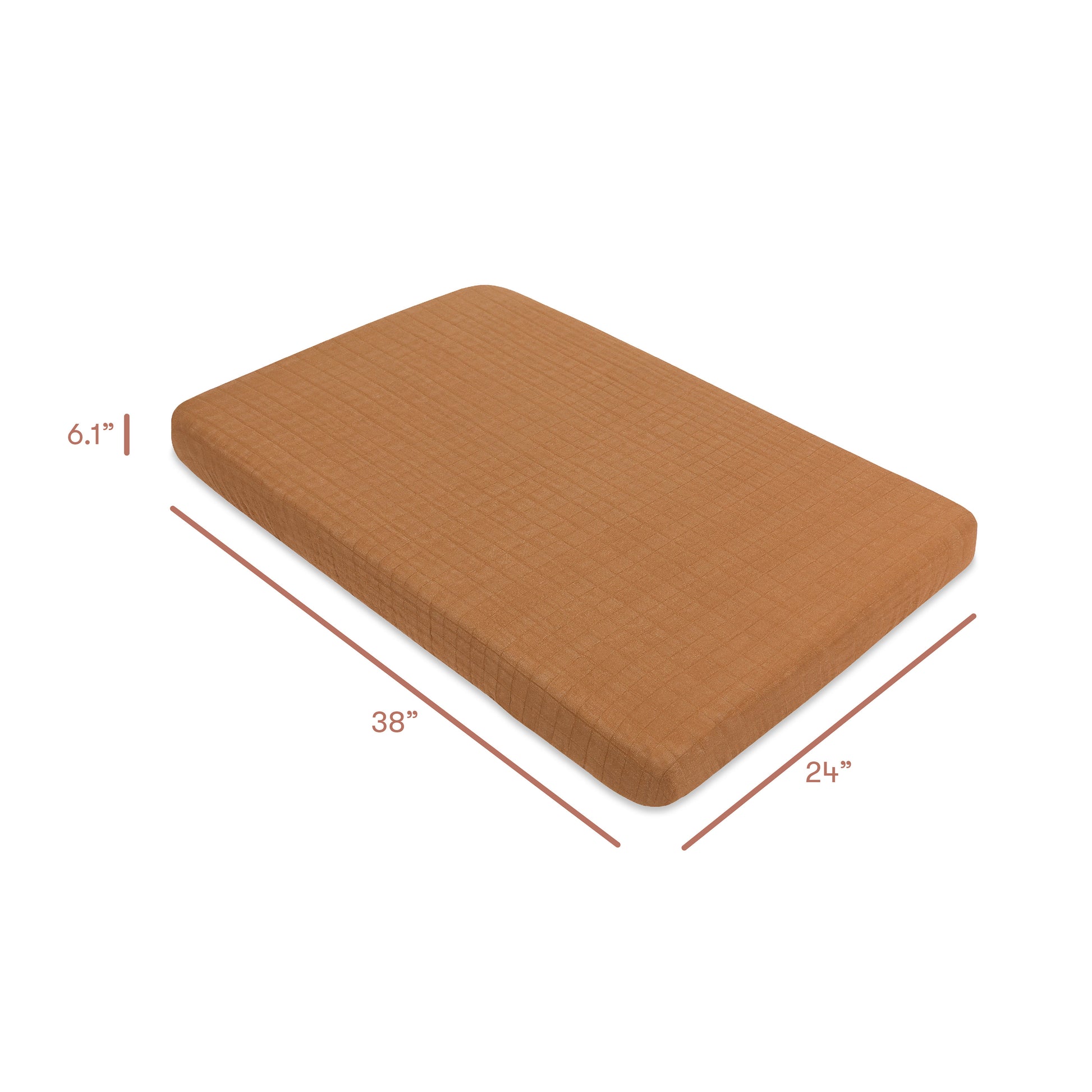 T29536BTS,Babyletto,Burnt Sienna Muslin Mini Crib Sheet in GOTS Certified Organic Cotton