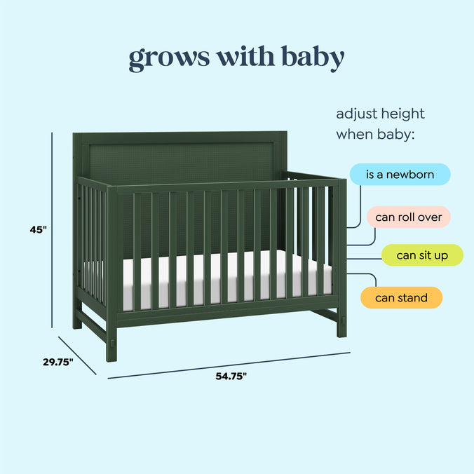 M24941FRGR,DaVinci,Margot 4-in-1 Convertible Crib in Forest Green