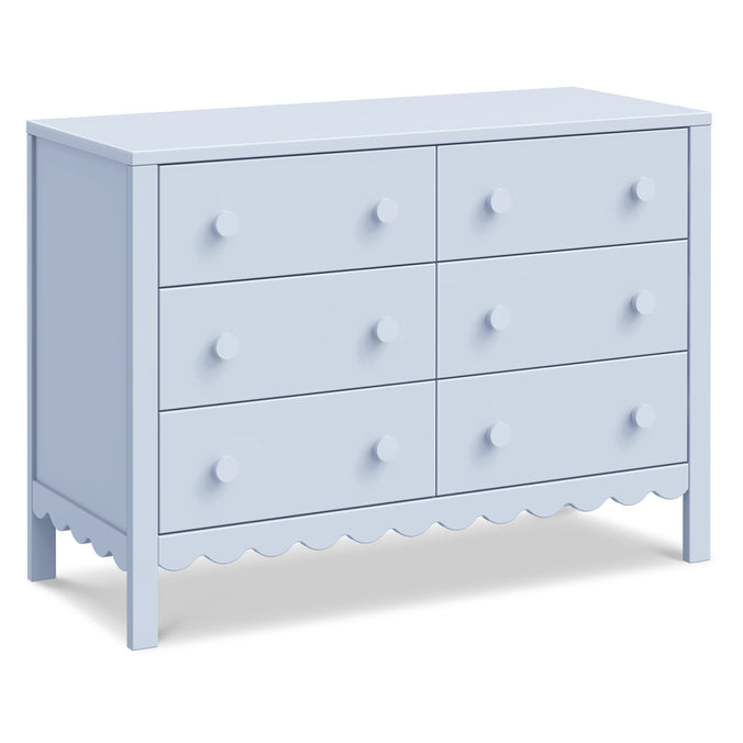 M27826PB,DaVinci,Sammy Scallop 6-Drawer Dresser in Powder Blue