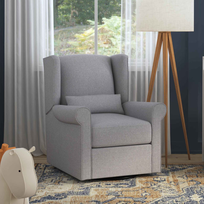 M21887MIG,DaVinci,Hayden Recliner and Swivel Glider in Misty Grey