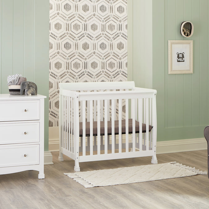 M5598W,DaVinci,Kalani 4-in-1 Convertible Mini Crib in White Finish