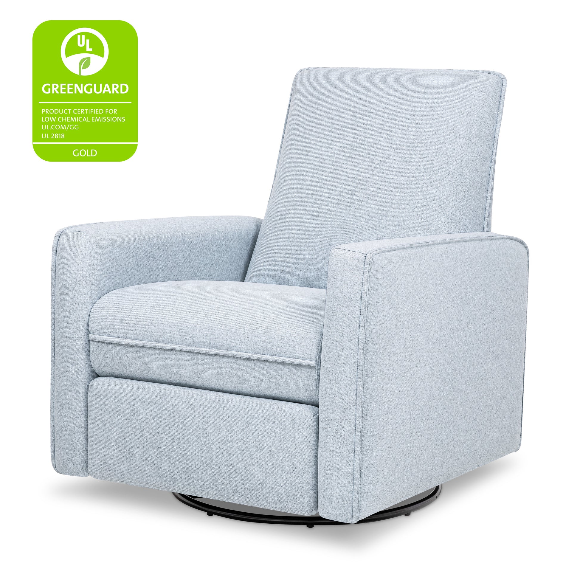 M19387PCET,DaVinci,Penny Swivel Recliner in Performance Chambray Eco-Twill