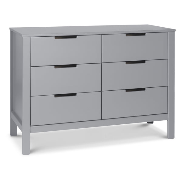 F11926GW,Colby 6-Drawer Double Dresser in Grey and White Grey