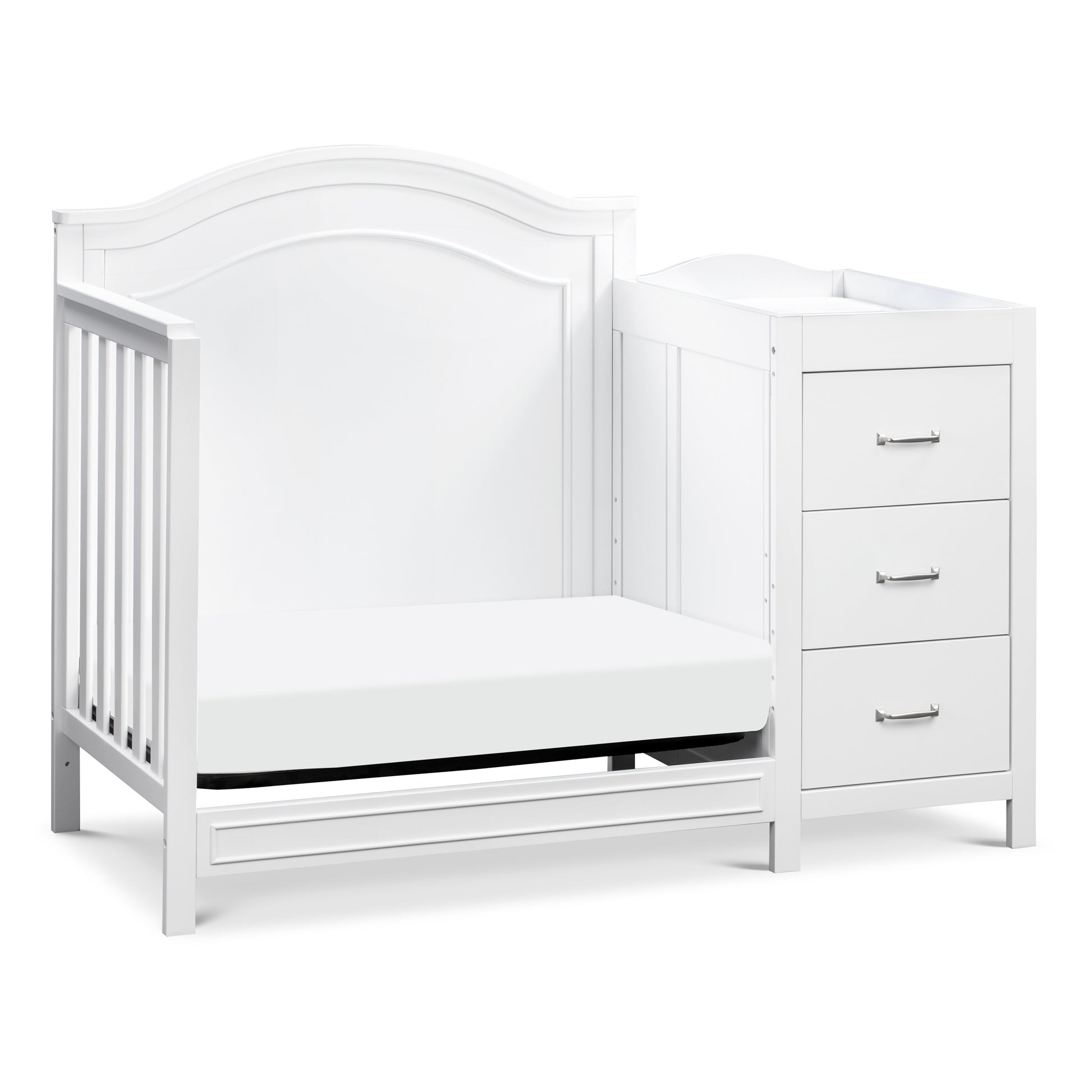 M12881W,DaVinci,Charlie 4-in-1 Convertible Mini Crib & Changer in White