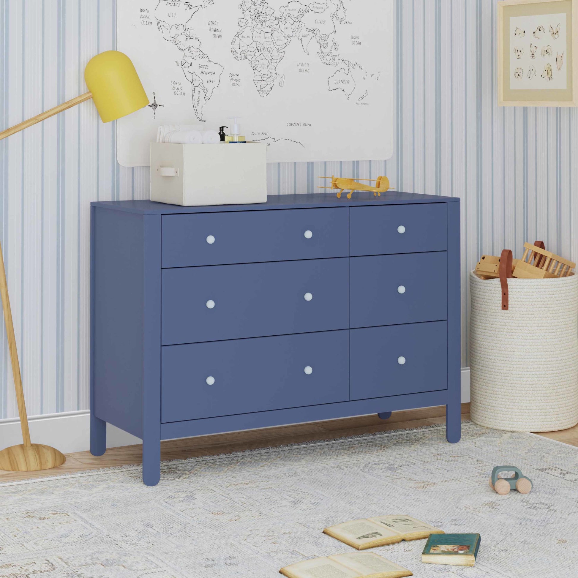 F30326CVBPB,Carter's,Marisol 6-Drawer Dresser in Cove Blue/Powder Blue