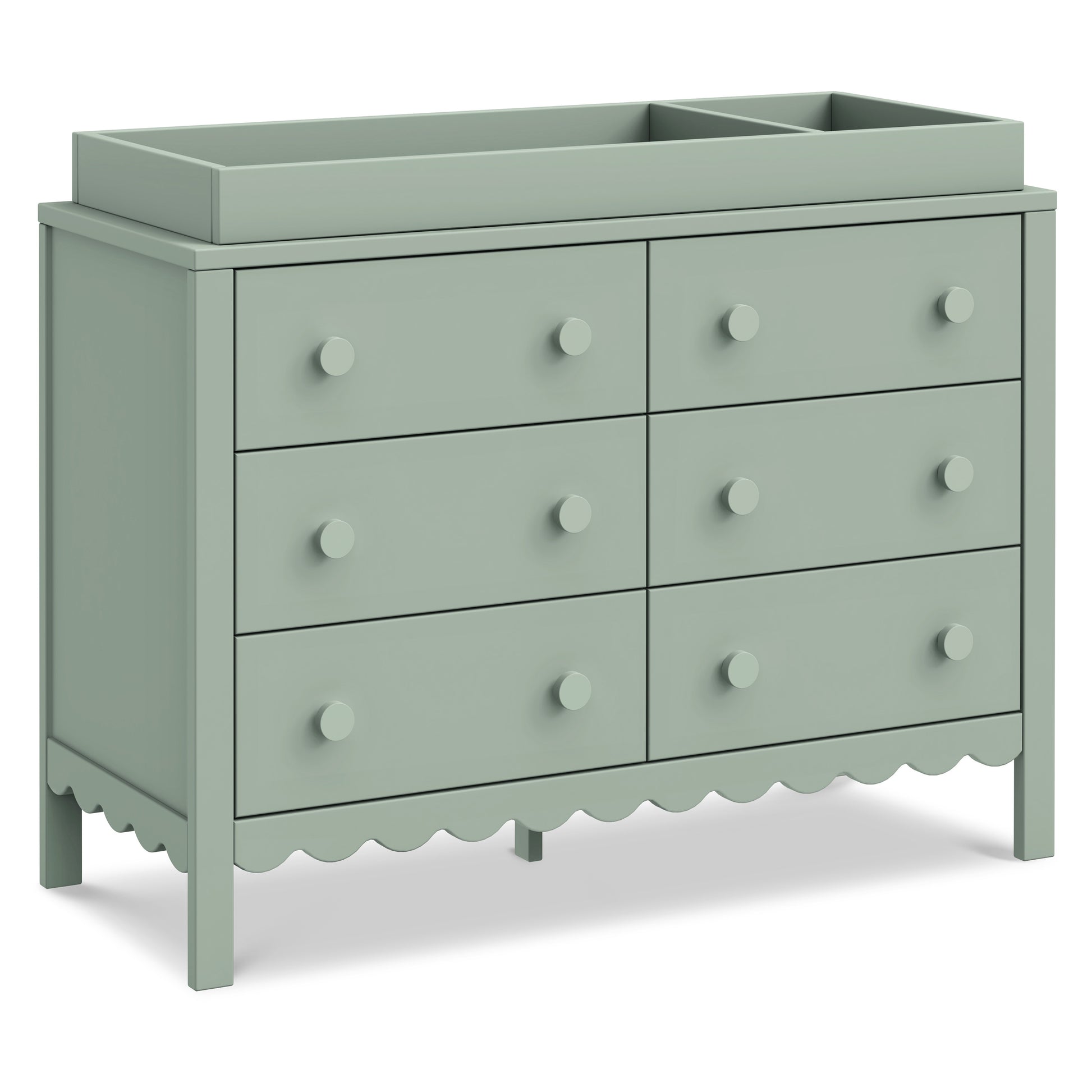 M27826LS,Sammy Scallop 6-Drawer Dresser in Light Sage