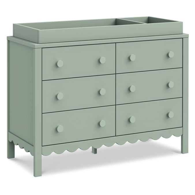 M27826LS,DaVinci,Sammy Scallop 6-Drawer Dresser in Light Sage