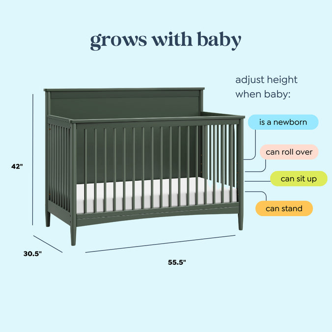 M27301FRGR,DaVinci,Frem 4-in-1 Convertible Crib in Forest Green