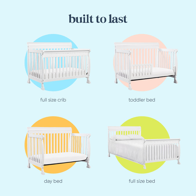 M5501W,DaVinci,Kalani 4-in-1 Convertible Crib in White Finish