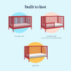 M25101TRD,DaVinci,Birdie 3-in-1 Convertible Crib in Strawberry Red