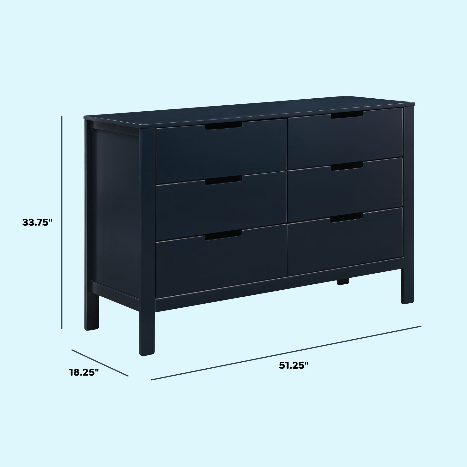 F11926V,Carter's,Colby 6-Drawer Double Dresser in Navy