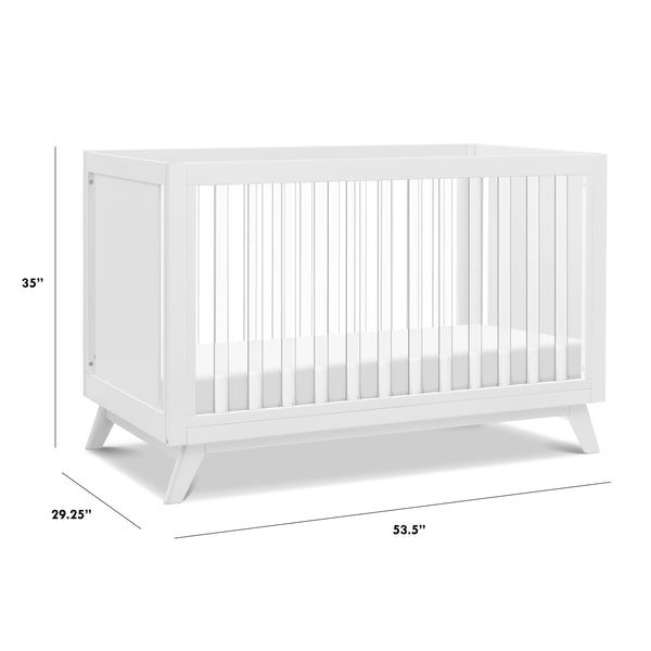 M22501WK,Otto 3-in-1 Convertible Crib in White/Acrylic