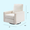 M19387PCMEW,DaVinci,Penny Swivel Recliner in Performance Cream Eco-Weave