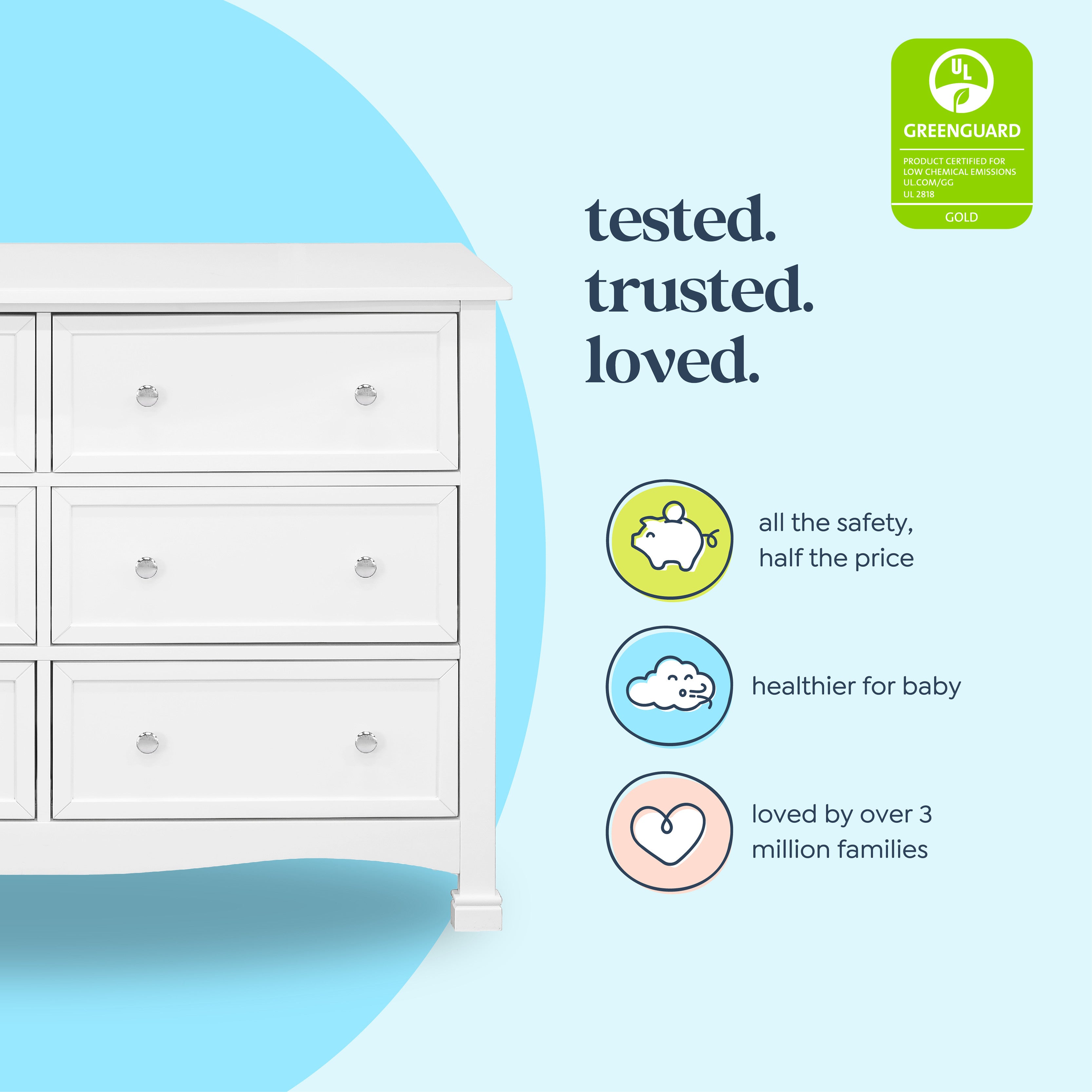 Kalani 6-Drawer Double Wide Dresser – DaVinci Baby