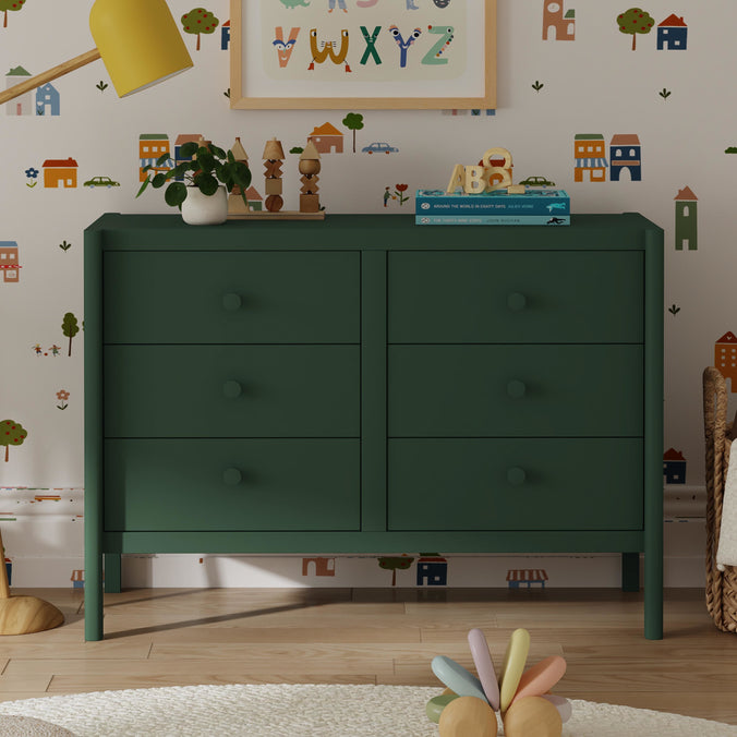 M25126FRGR,DaVinci,Birdie 6-Drawer Dresser in Forest Green