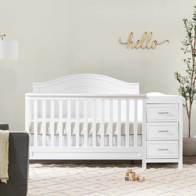 M12891W,DaVinci,Charlie 4-in-1 Convertible Crib & Changer in White