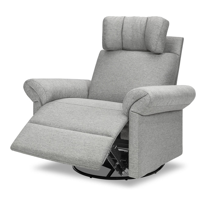 M24386FTG,DaVinci,Suzy Flex Swivel Recliner w/ Adj. Arms & Headrest in Frost Grey