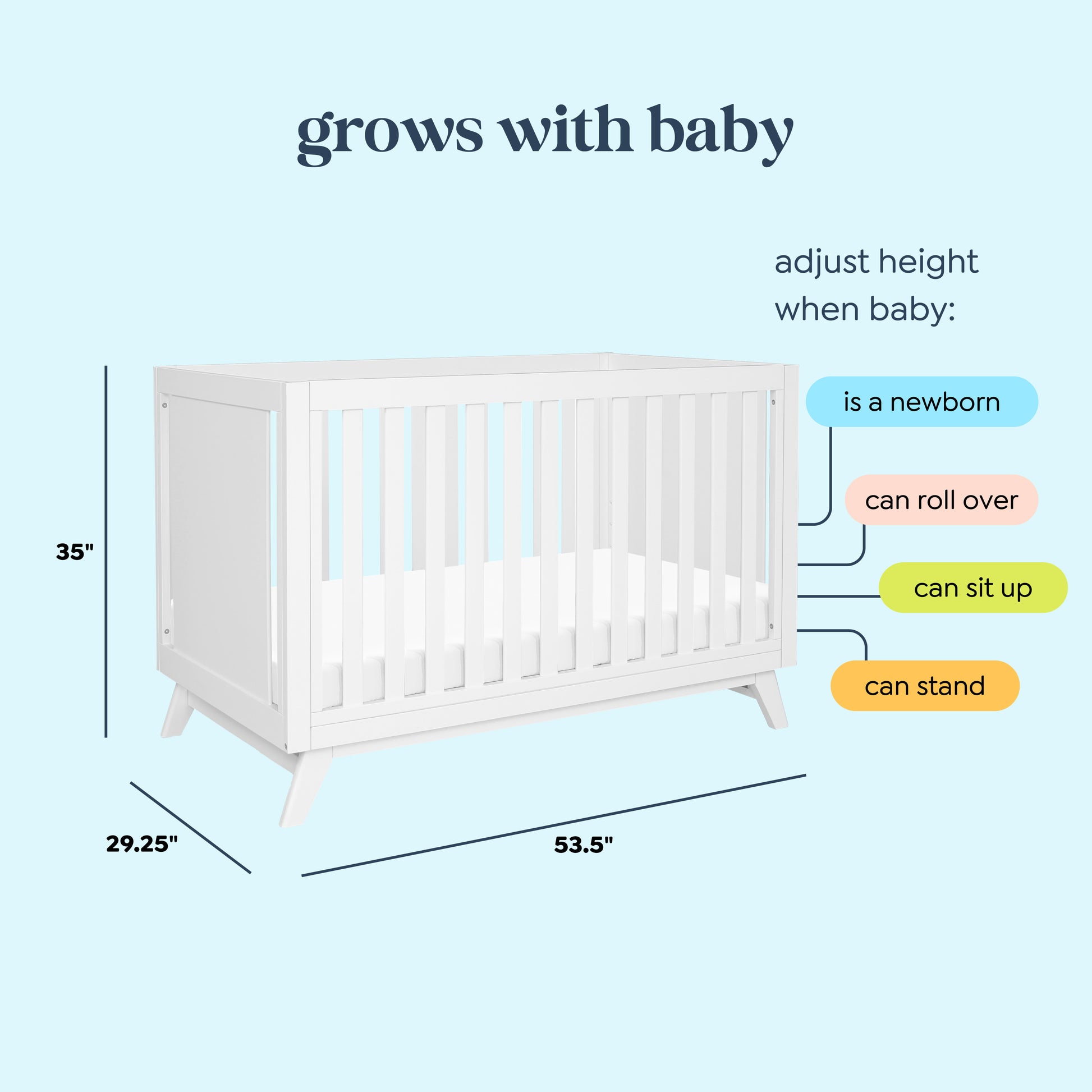 M22501W,DaVinci,Otto 3-in-1 Convertible Crib in White