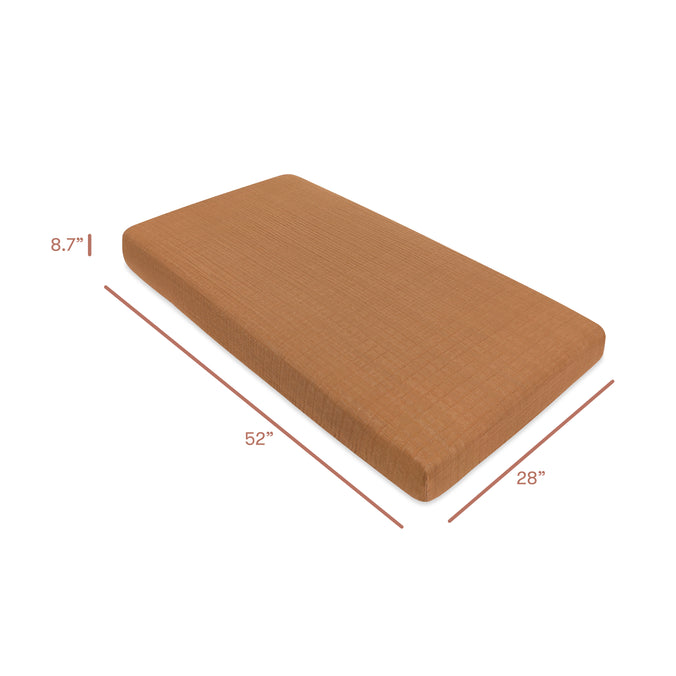 T29535BTS,Babyletto,Burnt Sienna Muslin Crib Sheet in GOTS Certified Organic Cotton