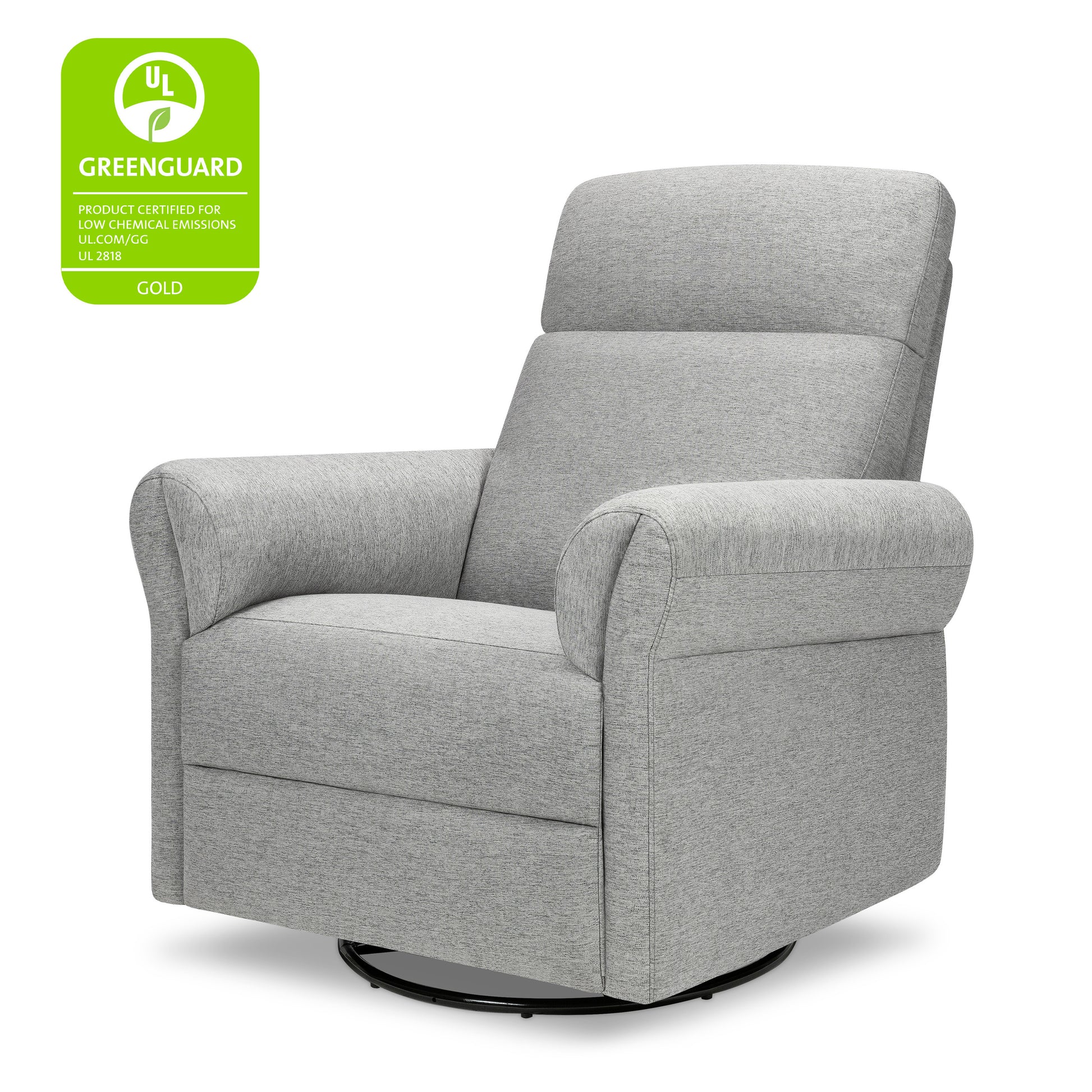M24386FTG,DaVinci,Suzy Flex Swivel Recliner w/ Adj. Arms & Headrest in Frost Grey