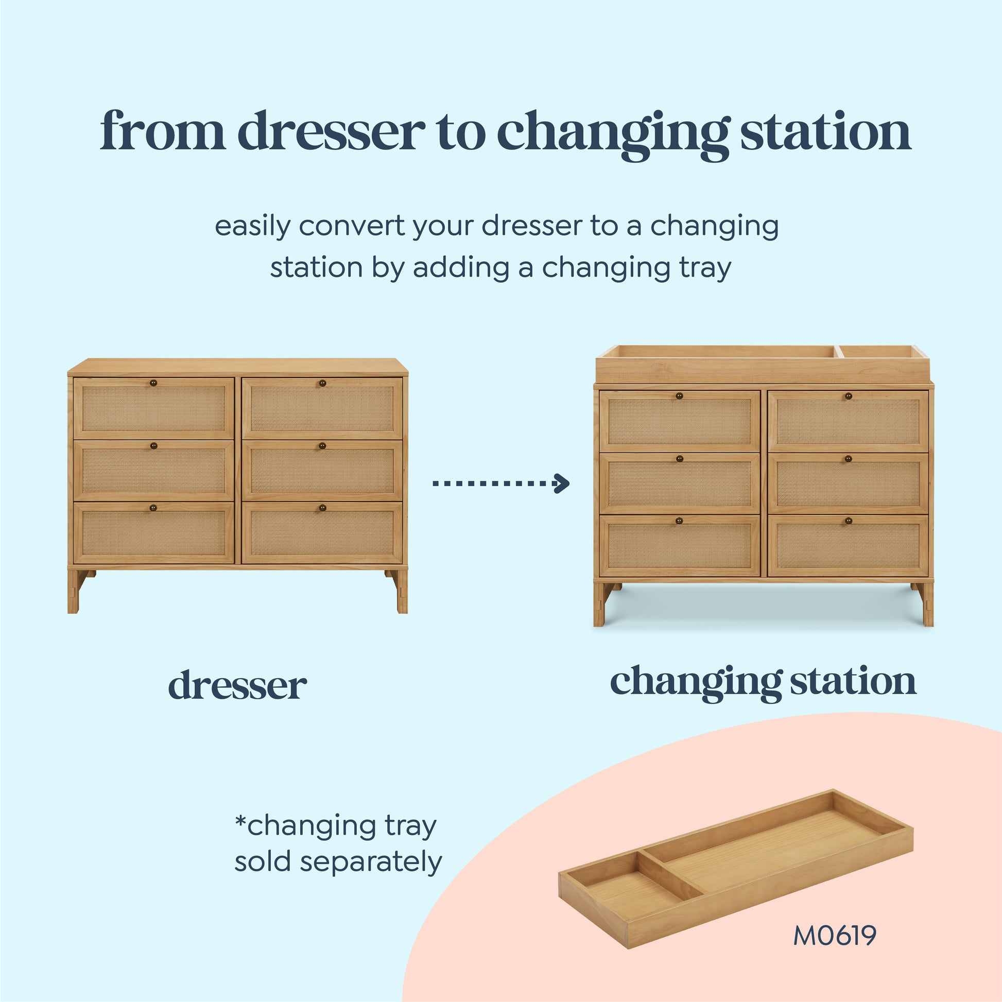 M24926HY,Margot 6-Drawer Dresser in Honey