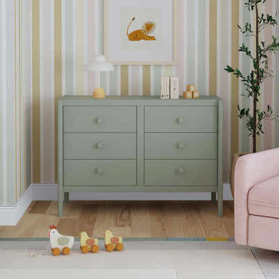 M25126LS,DaVinci,Birdie 6-Drawer Dresser in Light Sage