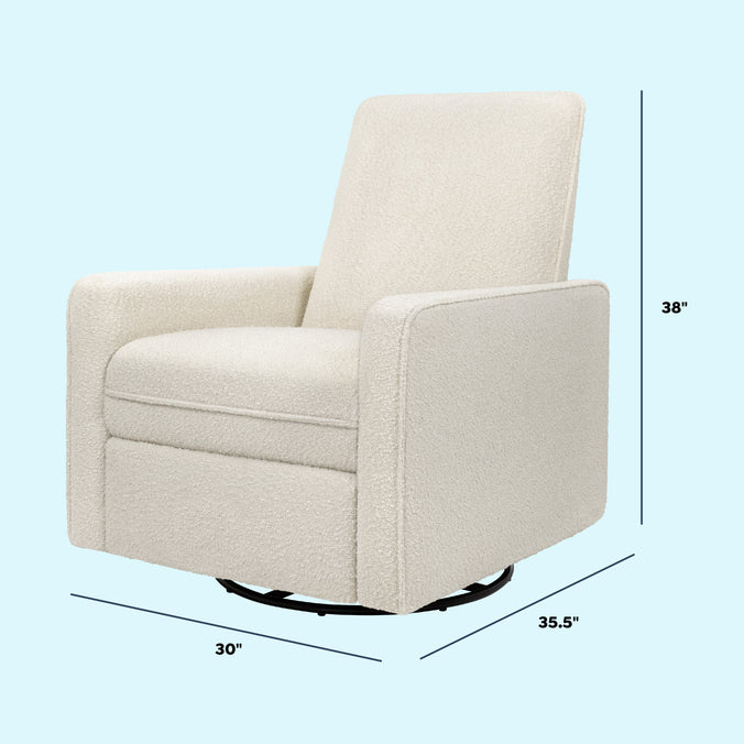 M19387WB,DaVinci,Penny Swivel Recliner in Ivory Boucle