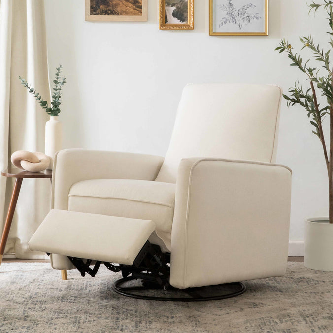 M19387PCMEW,DaVinci,Penny Swivel Recliner in Performance Cream Eco-Weave