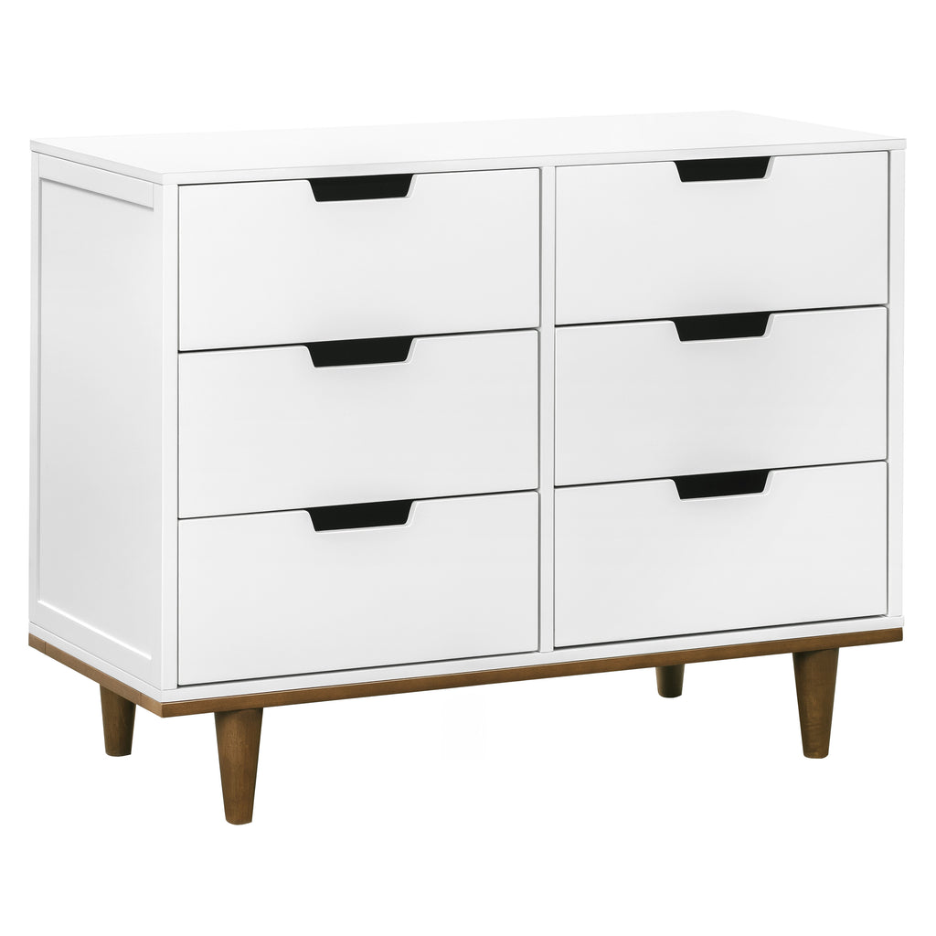 W4926WL,Marley 6-Drawer Double Dresser in White/Walnut