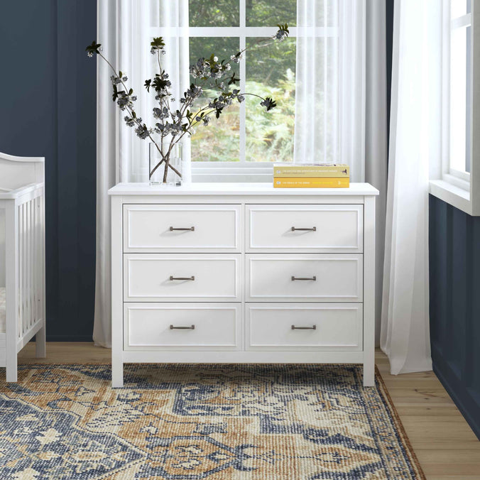 M12826W,DaVinci,Charlie 6-Drawer Double Dresser in White