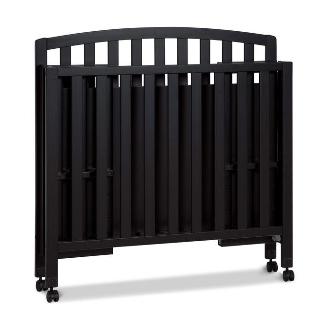 M18198E,DaVinci,Dylan Folding Portable 3-in-1 MiniCrib and TwinBed in Ebony