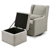 F18787PFTGRY,Carter's,Adrian Swivel Glider with Storage Ottoman in Performance Grey Linen