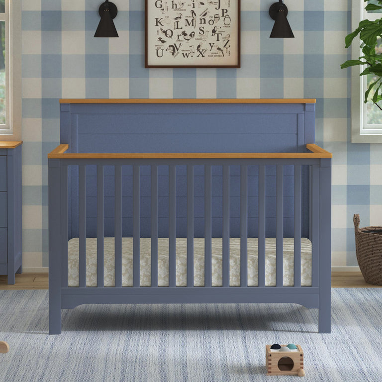 M27201CVBHY,DaVinci,Shea 4-in-1 Convertible Crib in Cove Blue and Honey