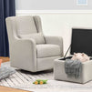 F18787PFTGRY,Carter's,Adrian Swivel Glider with Storage Ottoman in Performance Grey Linen