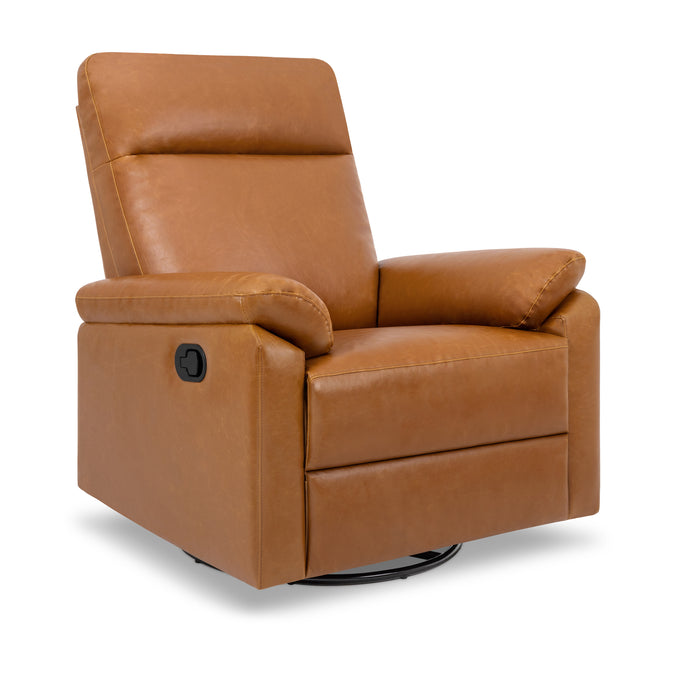 M24387VTL,DaVinci,Suzy Swivel Recliner in Vegan Tan Leather