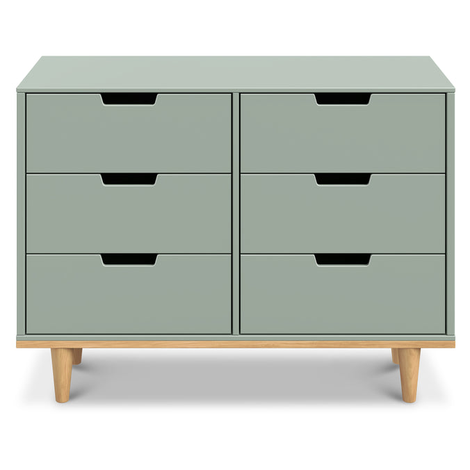 W4926LSHY,Marley 6-Drawer Double Dresser in Light Sage & Honey