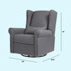 M21887SHG,DaVinci,Hayden Recliner and Swivel Glider in Shadow Grey