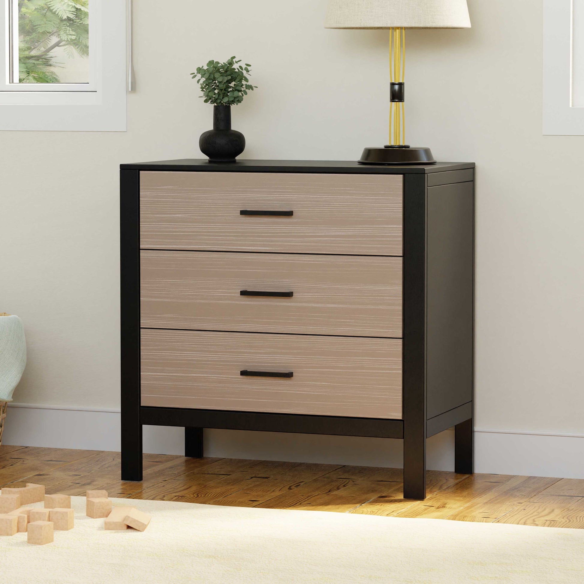 F23223ECWD,Carter's,Radley 3-Drawer Dresser in Ebony & Coastwood