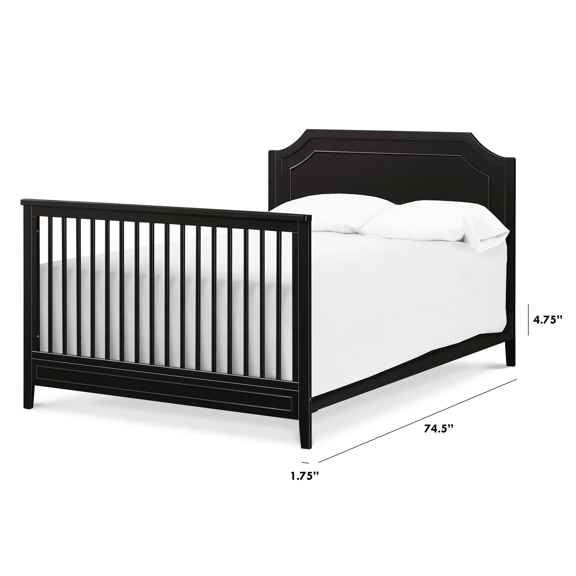 M5789E,The MDB Family,Hidden Hardware Twin/Full Size Bed Conversion Kit in Ebony Black