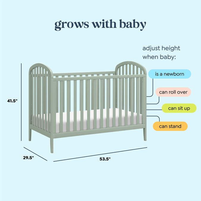 M23901LS,DaVinci,Beau 3-in-1 Convertible Crib in Light Sage