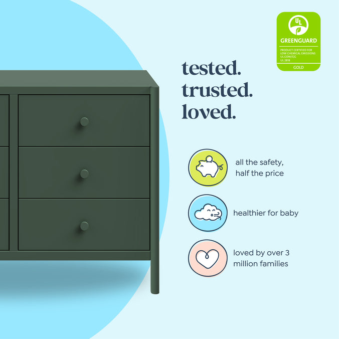 M25126FRGR,DaVinci,Birdie 6-Drawer Dresser in Forest Green