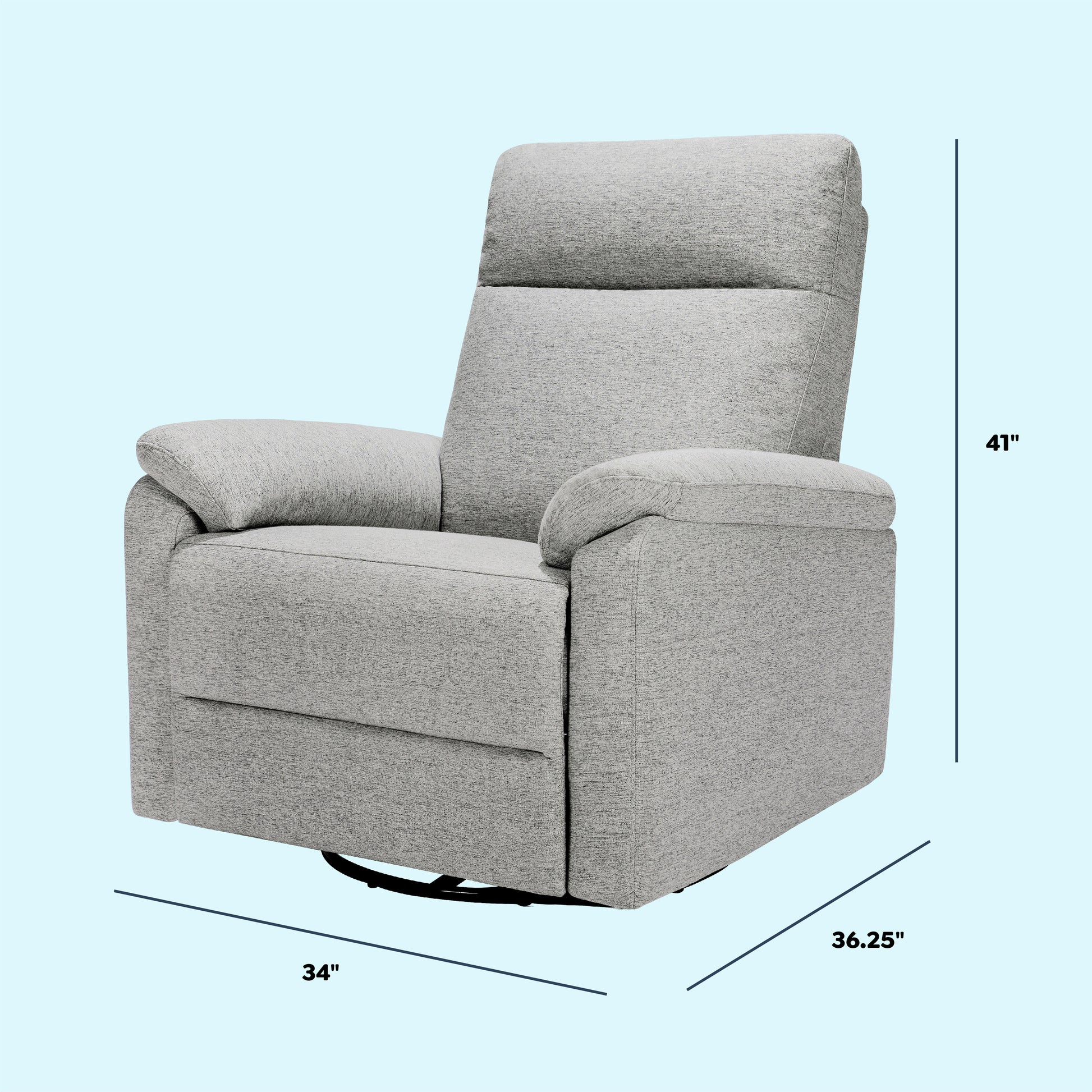 M24388FTG,Suzy Electronic Swivel Recliner in Frost Grey