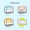 F11981GW,Carter's,Colby 4-in-1 Convertible Mini Crib w/ Trundle in Grey and White