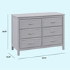 M12826G,Charlie 6-Drawer Double Dresser in Grey