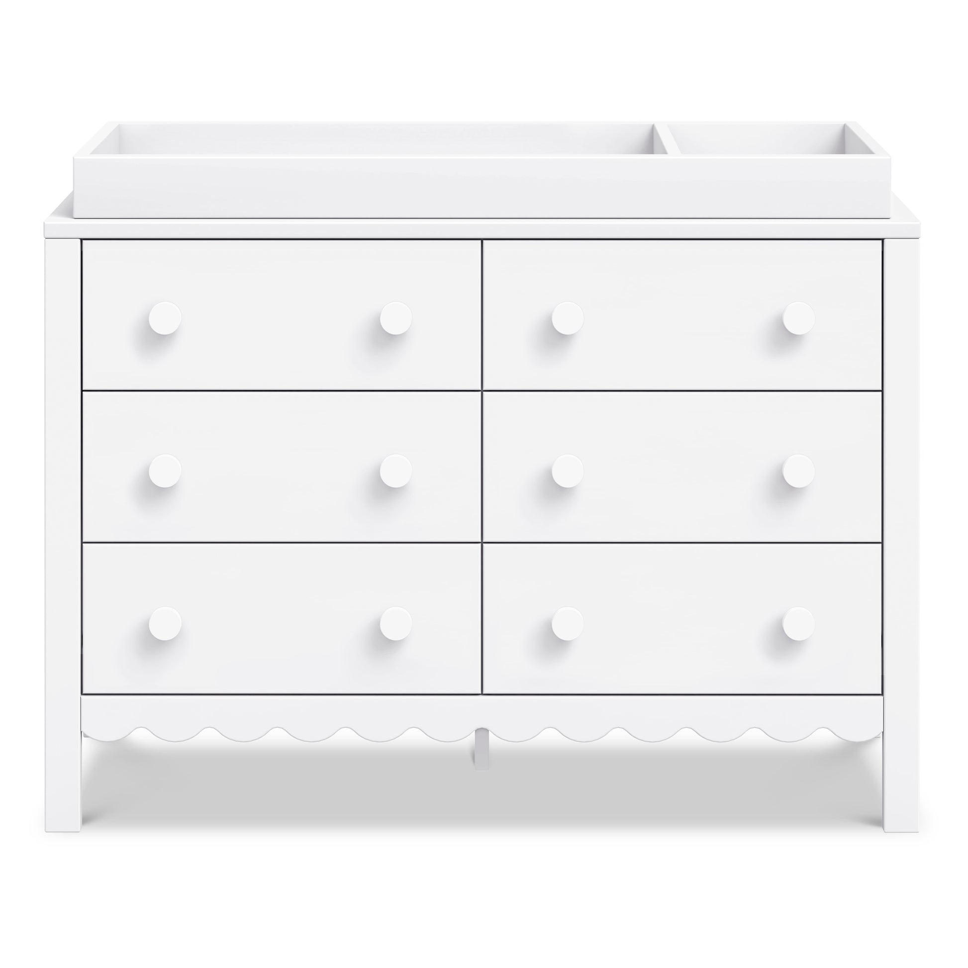 M27826W,DaVinci,Sammy Scallop 6-Drawer Dresser in White