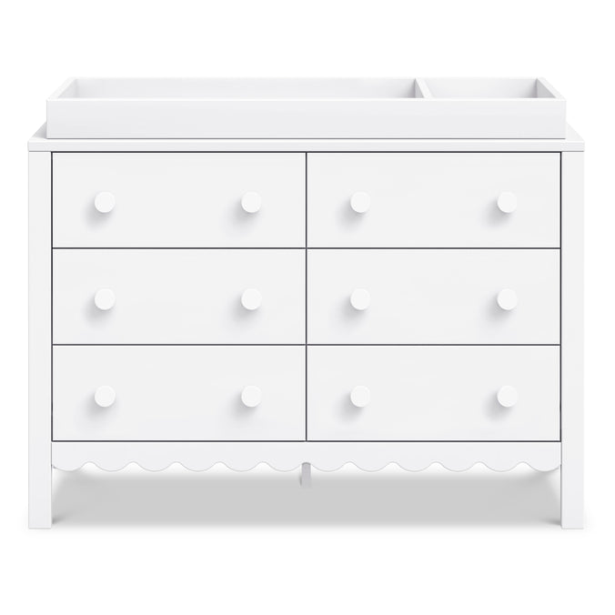 M27826W,DaVinci,Sammy Scallop 6-Drawer Dresser in White